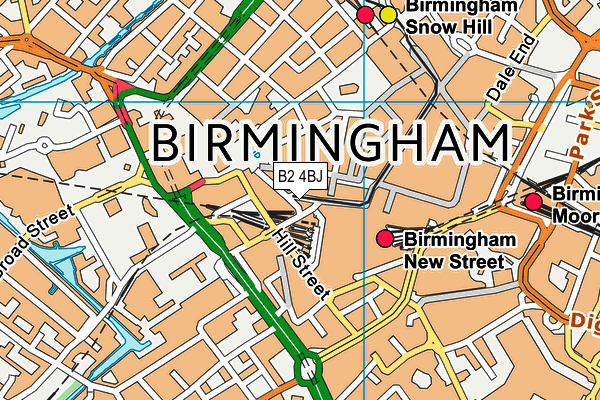Fitness4less (Birmingham) (Closed) map (B2 4BJ) - OS VectorMap District (Ordnance Survey)