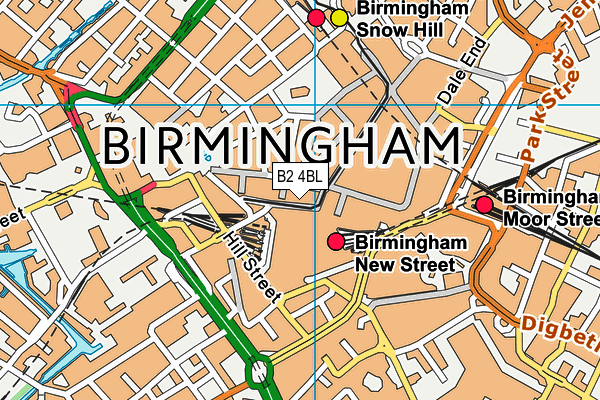 B2 4BL map - OS VectorMap District (Ordnance Survey)