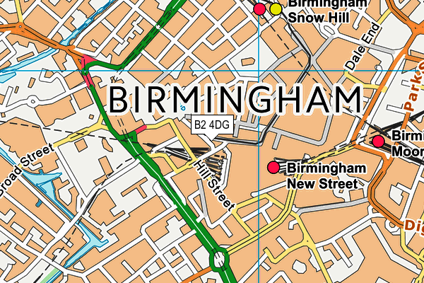 B2 4DG map - OS VectorMap District (Ordnance Survey)