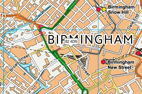 B2 4DN map - OS VectorMap District (Ordnance Survey)