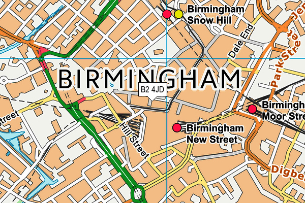 B2 4JD map - OS VectorMap District (Ordnance Survey)