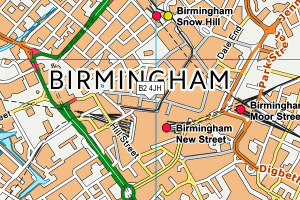 B2 4JH map - OS VectorMap District (Ordnance Survey)