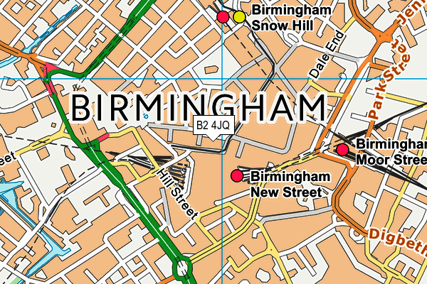 B2 4JQ map - OS VectorMap District (Ordnance Survey)