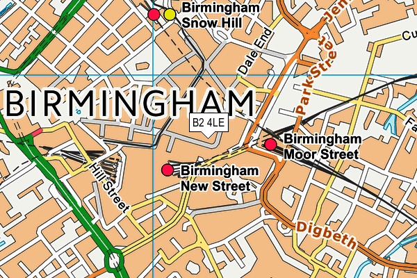 B2 4LE map - OS VectorMap District (Ordnance Survey)