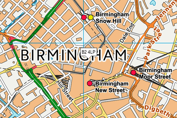 B2 4LP map - OS VectorMap District (Ordnance Survey)