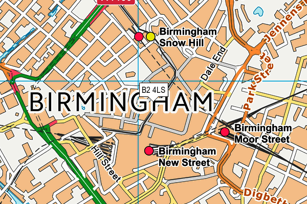 B2 4LS map - OS VectorMap District (Ordnance Survey)