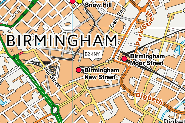 B2 4NY map - OS VectorMap District (Ordnance Survey)