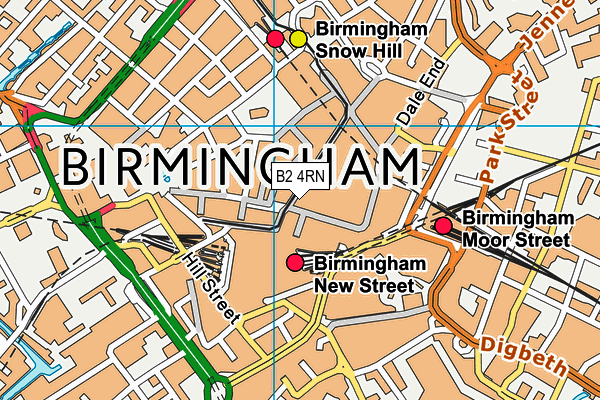 Easygym (Birmingham City Centre) (Closed) map (B2 4RN) - OS VectorMap District (Ordnance Survey)