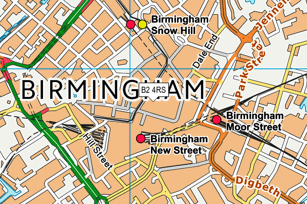 B2 4RS map - OS VectorMap District (Ordnance Survey)