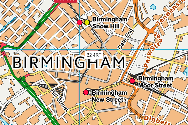 B2 4RT map - OS VectorMap District (Ordnance Survey)