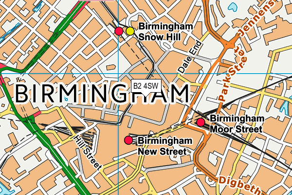 B2 4SW map - OS VectorMap District (Ordnance Survey)