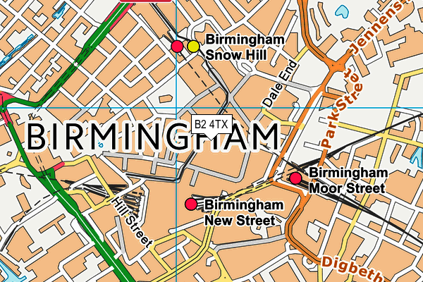 B2 4TX map - OS VectorMap District (Ordnance Survey)