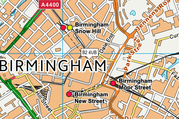 B2 4UB map - OS VectorMap District (Ordnance Survey)