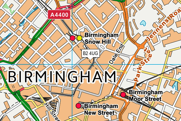 B2 4UG map - OS VectorMap District (Ordnance Survey)