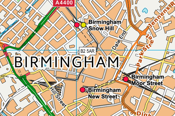 B2 5AR map - OS VectorMap District (Ordnance Survey)