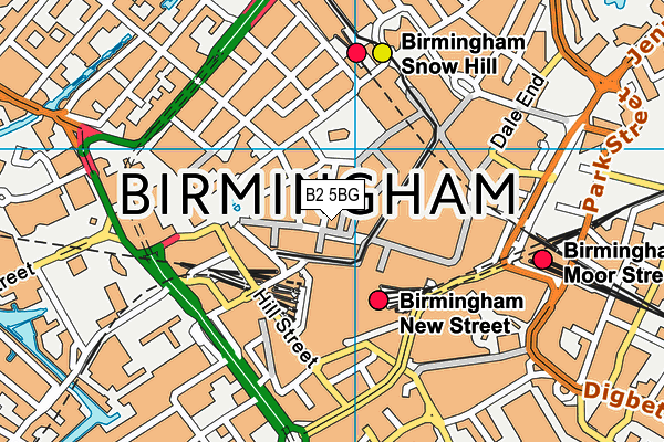 B2 5BG map - OS VectorMap District (Ordnance Survey)