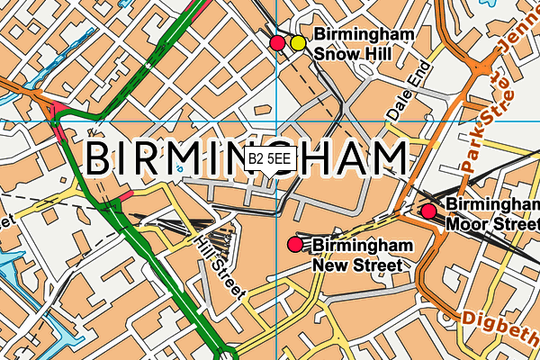 B2 5EE map - OS VectorMap District (Ordnance Survey)