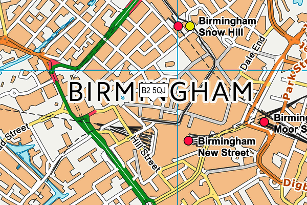 B2 5QJ map - OS VectorMap District (Ordnance Survey)