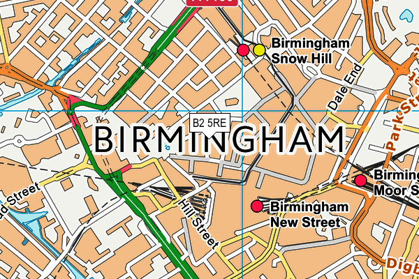 B2 5RE map - OS VectorMap District (Ordnance Survey)