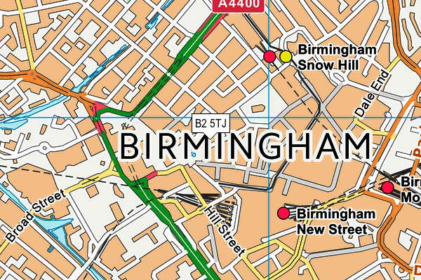 B2 5TJ map - OS VectorMap District (Ordnance Survey)