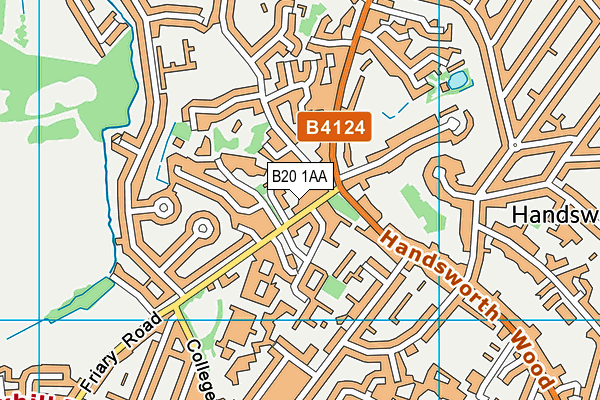 B20 1AA map - OS VectorMap District (Ordnance Survey)