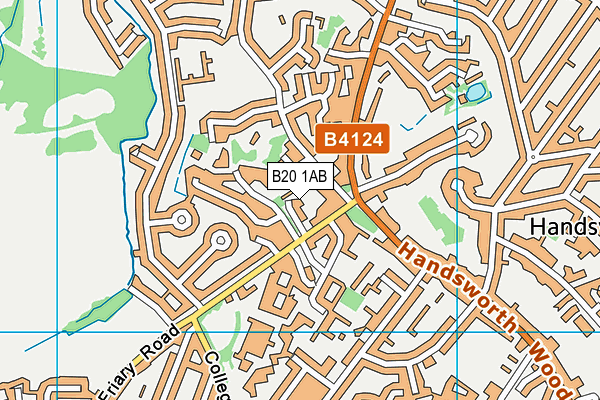 B20 1AB map - OS VectorMap District (Ordnance Survey)