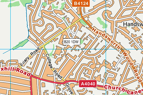 B20 1DW map - OS VectorMap District (Ordnance Survey)
