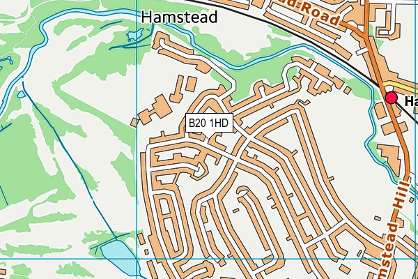 B20 1HD map - OS VectorMap District (Ordnance Survey)