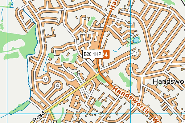 B20 1HP map - OS VectorMap District (Ordnance Survey)