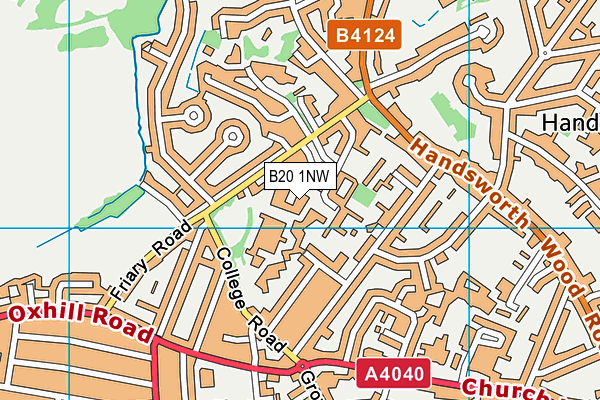 B20 1NW map - OS VectorMap District (Ordnance Survey)