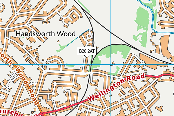 King Edward Vi Handsworth Grammar School For Boys (Wood Lane) map (B20 2AT) - OS VectorMap District (Ordnance Survey)