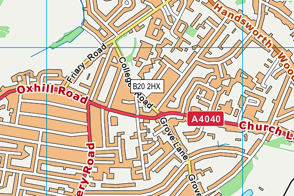 B20 2HX map - OS VectorMap District (Ordnance Survey)