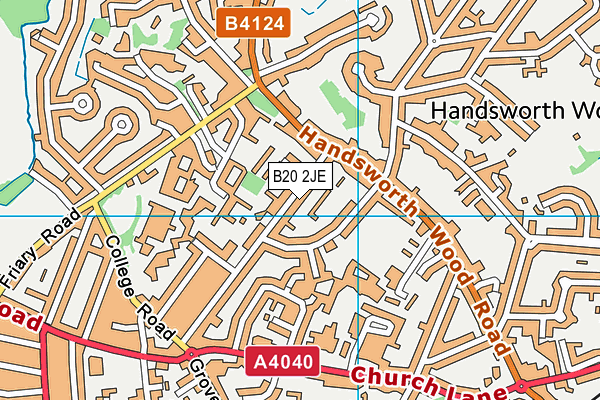 B20 2JE map - OS VectorMap District (Ordnance Survey)