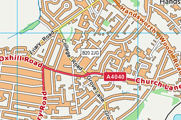 B20 2JG map - OS VectorMap District (Ordnance Survey)