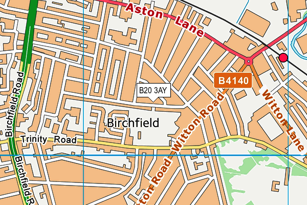 B20 3AY map - OS VectorMap District (Ordnance Survey)