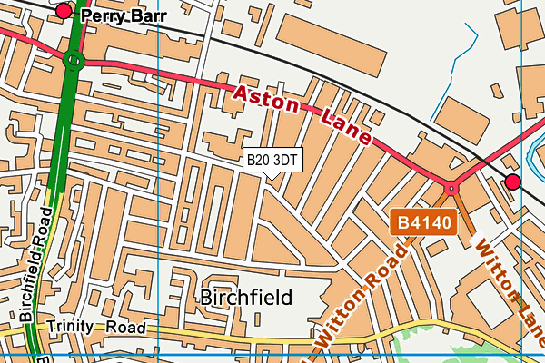 B20 3DT map - OS VectorMap District (Ordnance Survey)