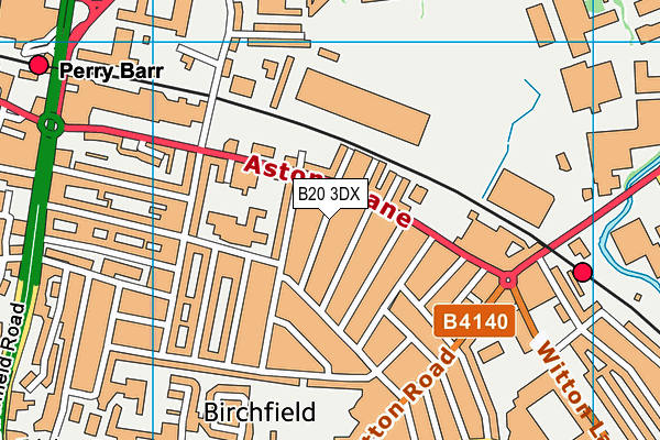 B20 3DX map - OS VectorMap District (Ordnance Survey)