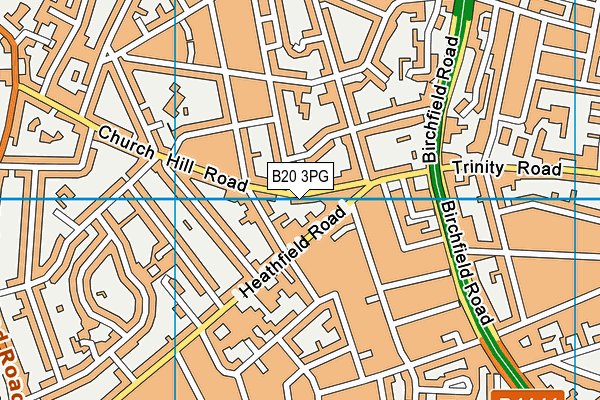 B20 3PG map - OS VectorMap District (Ordnance Survey)