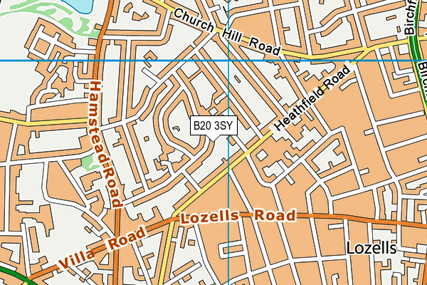 B20 3SY map - OS VectorMap District (Ordnance Survey)