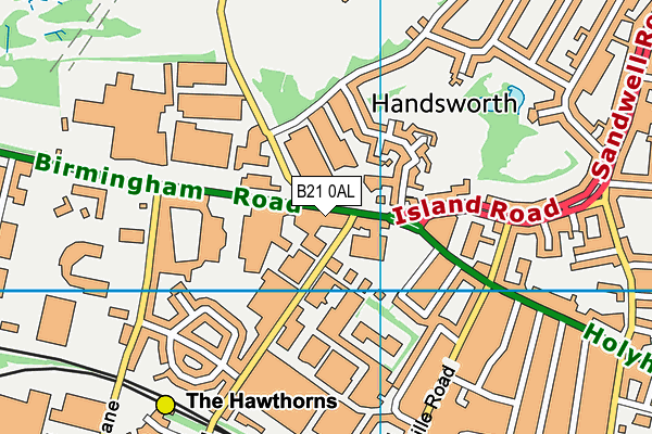 B21 0AL map - OS VectorMap District (Ordnance Survey)