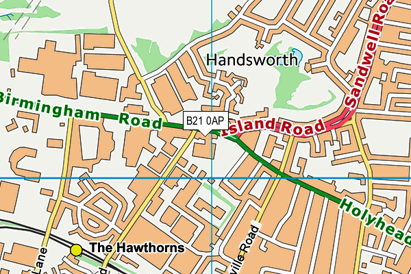 B21 0AP map - OS VectorMap District (Ordnance Survey)