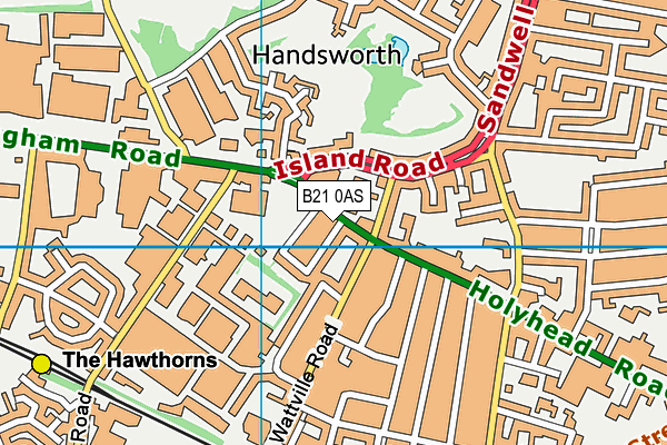 B21 0AS map - OS VectorMap District (Ordnance Survey)