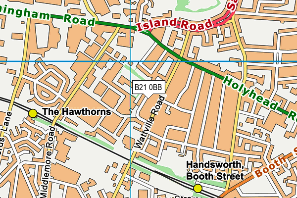 B21 0BB map - OS VectorMap District (Ordnance Survey)