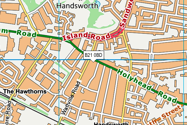 B21 0BD map - OS VectorMap District (Ordnance Survey)