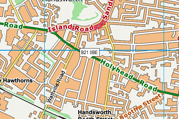 B21 0BE map - OS VectorMap District (Ordnance Survey)