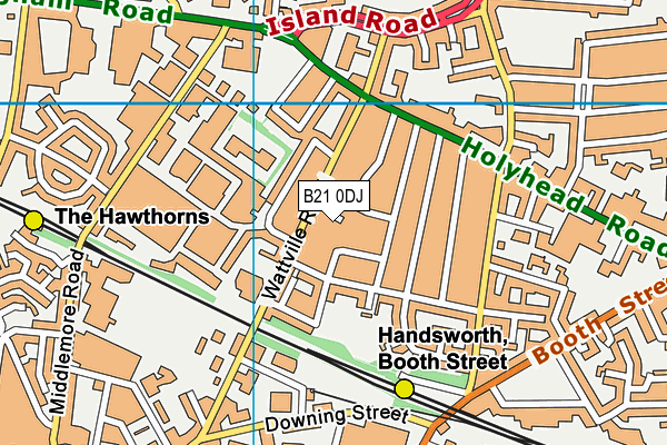 B21 0DJ map - OS VectorMap District (Ordnance Survey)