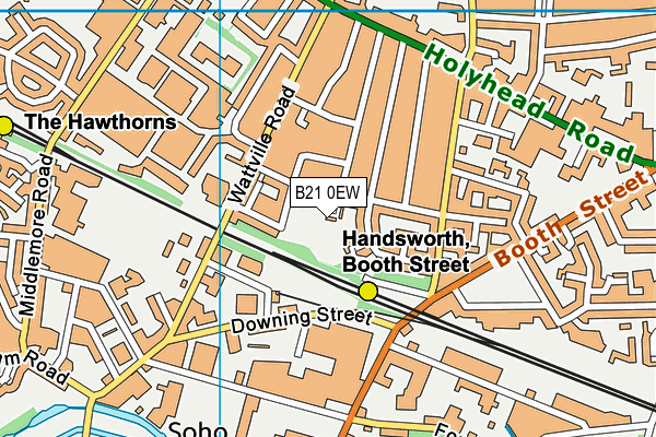 B21 0EW map - OS VectorMap District (Ordnance Survey)