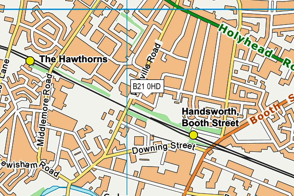 B21 0HD map - OS VectorMap District (Ordnance Survey)