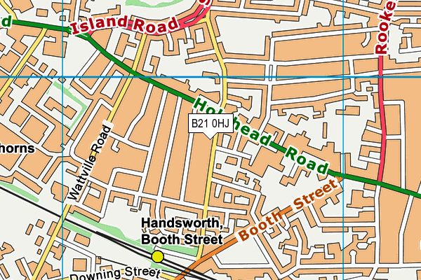 B21 0HJ map - OS VectorMap District (Ordnance Survey)