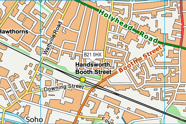 B21 0HX map - OS VectorMap District (Ordnance Survey)